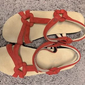 Teva sandals, red straps